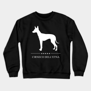 Cirneco dell'Etna Dog White Silhouette Crewneck Sweatshirt